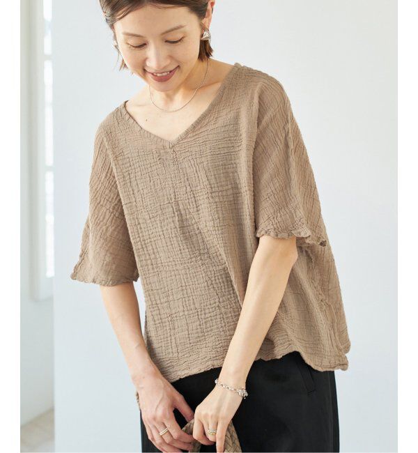 IENA「LES ATELIERS FRANCAIS DE CONFECTION ハーフスリーブトップス」|シャツ・ブラウス|