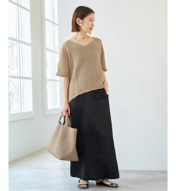 IENA「LES ATELIERS FRANCAIS DE CONFECTION ハーフスリーブトップス」|シャツ・ブラウス|