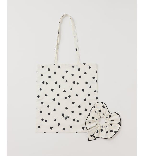 SLOBE IENA「【Jeu de Coeurs & Pois / 2個セット】ハートトート&times;シュシュセット」|トートバッグ|