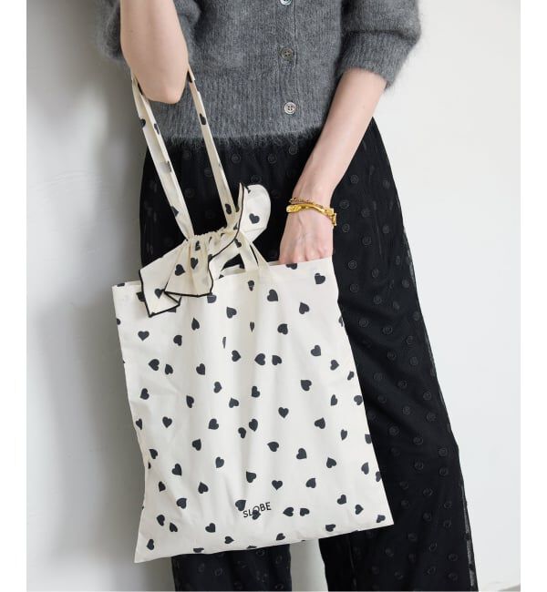 SLOBE IENA「【Jeu de Coeurs & Pois / 2個セット】ハートトート&times;シュシュセット」|トートバッグ|