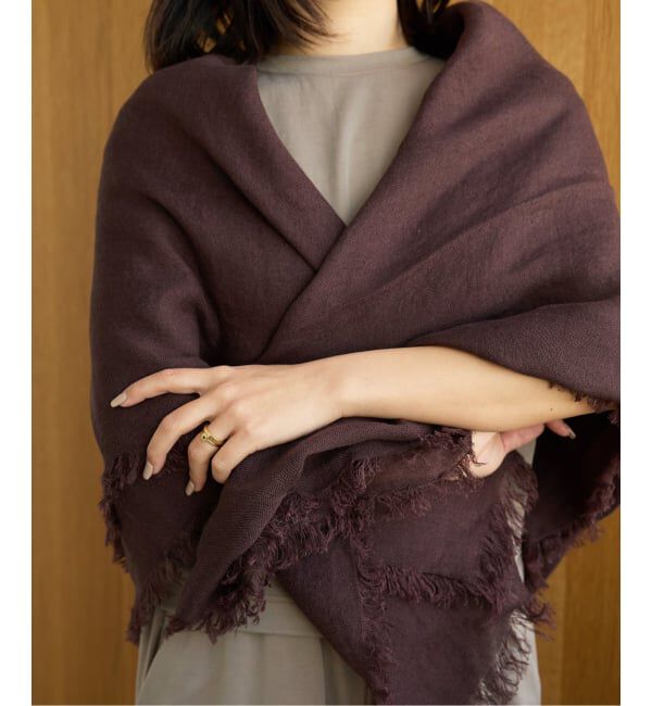 IENA LA BOUCLE「《予約》ASAUCE MELER/アソースメレリネンガーゼストール AM26SST31」|ストール|ブラウン