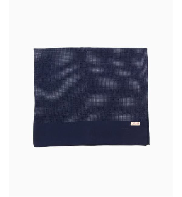 EDIFICE「fursac (フルサック) Navy blue wool scarf with polka dot」|バンダナ・スカーフ|ネイビー