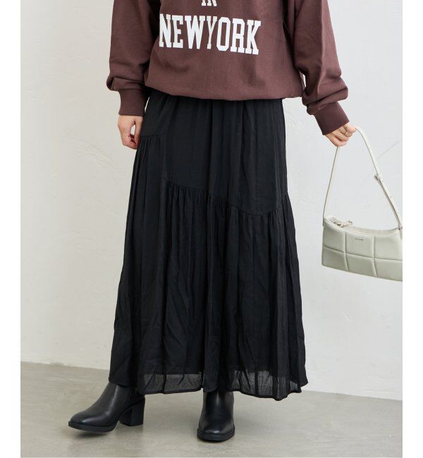 JOURNAL STANDARD「《追加》シアーヴィンテージスカート」|スカート|ブラック