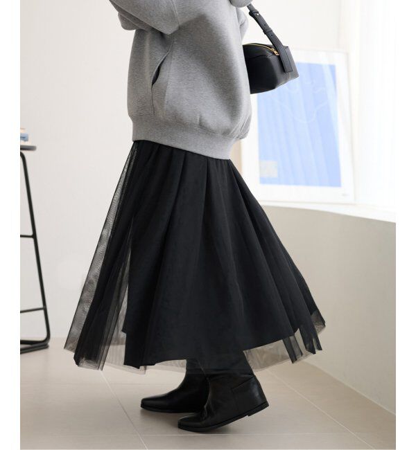 JOURNAL STANDARD relume「《WEB限定追加5》ウォッシャブルチュールイージースカート」|スカート|