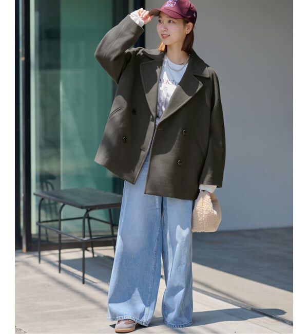 【2024AW】relume 尾州ウールショートPコート 36 グレー WEB限定》尾州ウールショートPコート | ジャーナルスタンダード