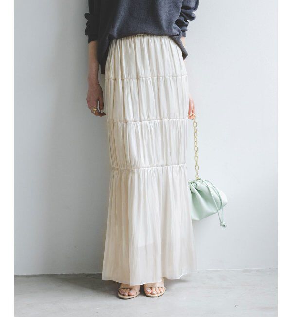 NOBLE「シアーブライトナローティアードスカート」|スカート|