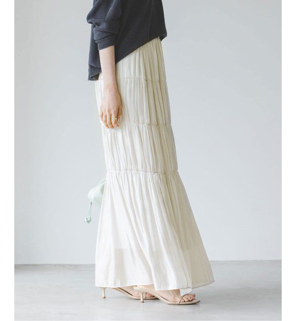NOBLE「シアーブライトナローティアードスカート」|スカート|