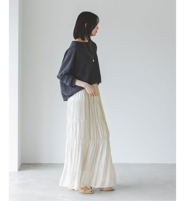 NOBLE「シアーブライトナローティアードスカート」|スカート|