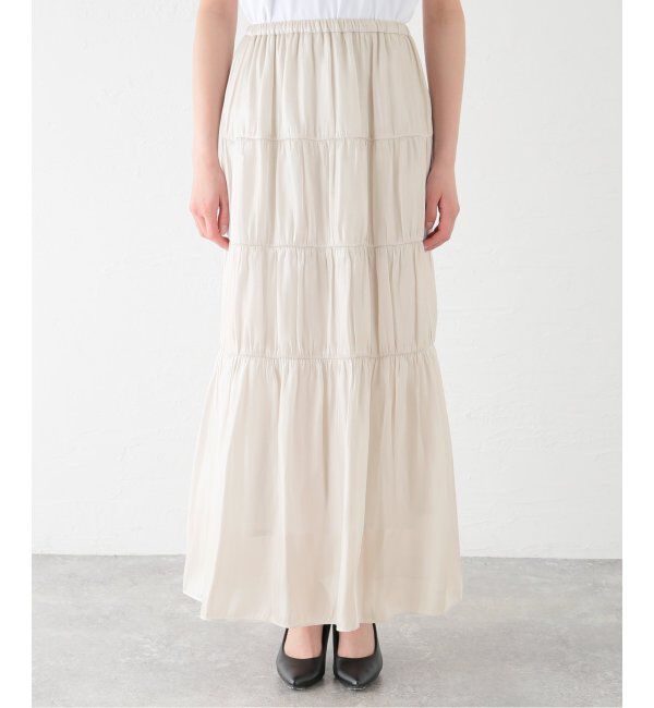 NOBLE「シアーブライトナローティアードスカート」|スカート|