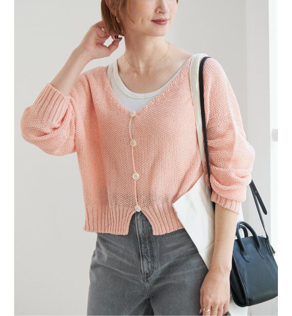 Spick and Span「ペーパーヤーンVネックカーディガン」|カーディガン|