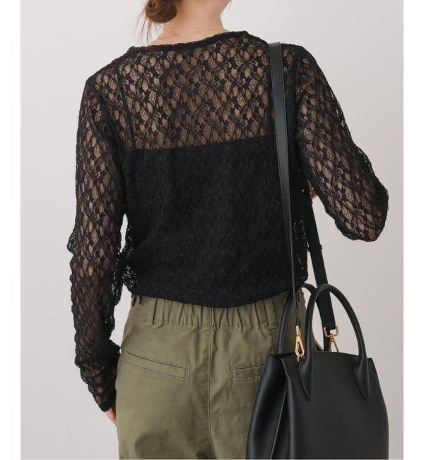 Spick and Span「ストレッチレースクルーネックプルオーバー」|Tシャツ・カットソー|