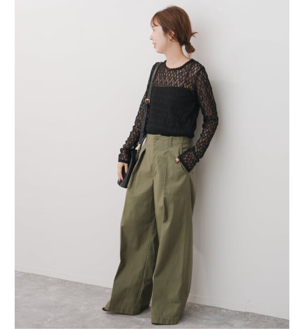 Spick and Span「ストレッチレースクルーネックプルオーバー」|Tシャツ・カットソー|