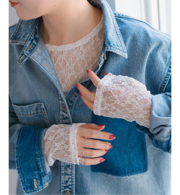 Spick and Span「ストレッチレースクルーネックプルオーバー」|Tシャツ・カットソー|