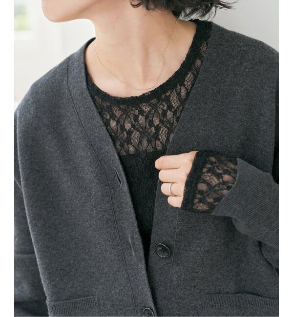 Spick and Span「ストレッチレースクルーネックプルオーバー」|Tシャツ・カットソー|