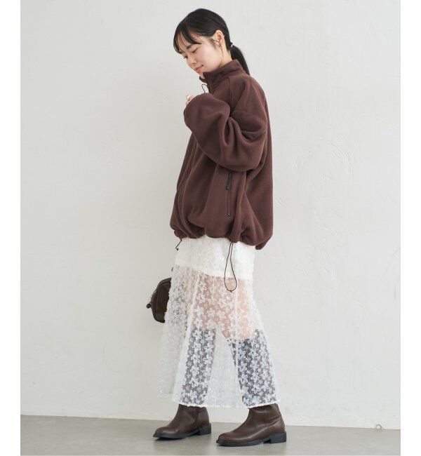 U by SPICK&SPAN「フラワーチュールシアースカート」|スカート|