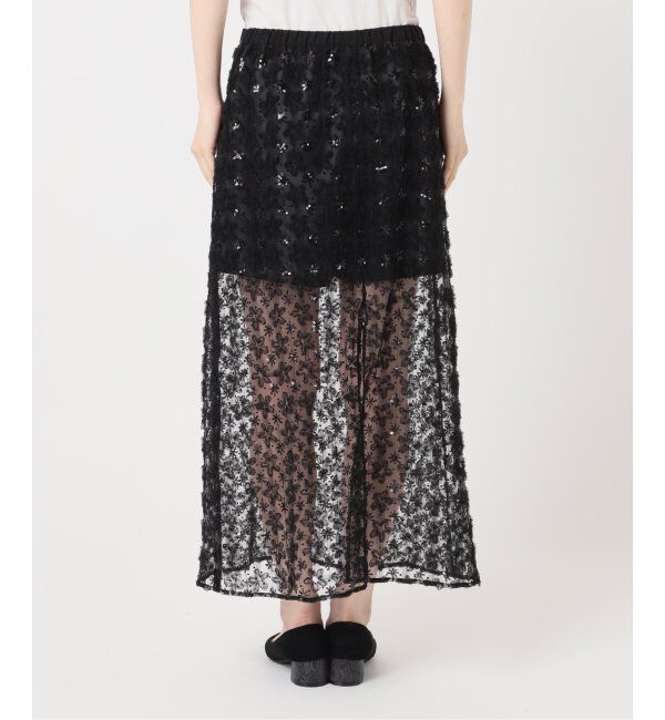 U by SPICK&SPAN「フラワーチュールシアースカート」|スカート|
