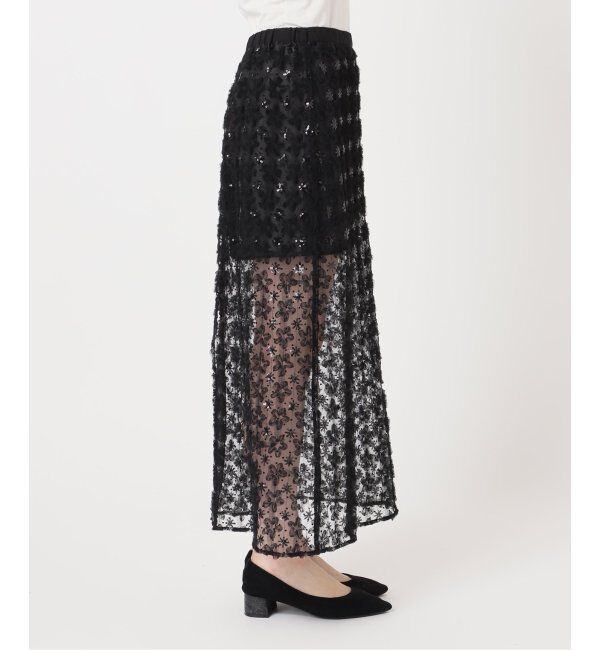 U by SPICK&SPAN「フラワーチュールシアースカート」|スカート|