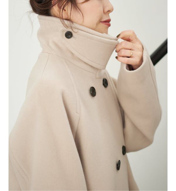 スピック&スパン　スタンドカラーショートコート　ベージュ　36 定価39600円 Spick＆Span（スピック アンド スパン） コート アウター S160スタンド