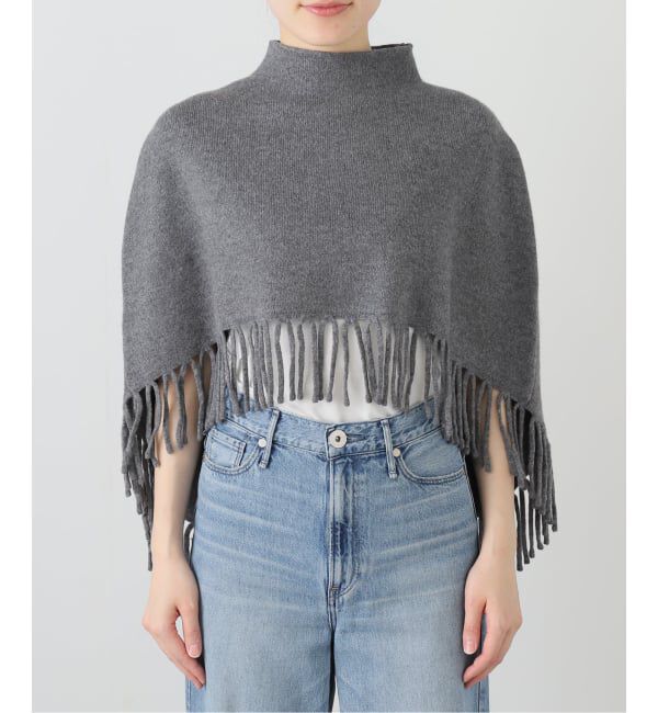 Spick and Span「《一部店舗+WEB限定》BERENICE. / べレニス PONCHO COL MONTANT A FRANGES」|ニット・セーター|