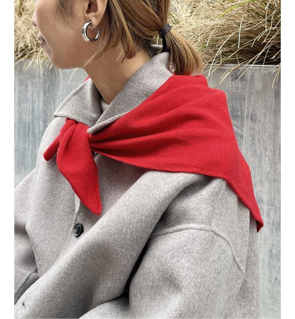 FRAMeWORK「William Bruntonトライアングルスカーフ」|バンダナ・スカーフ|レッド