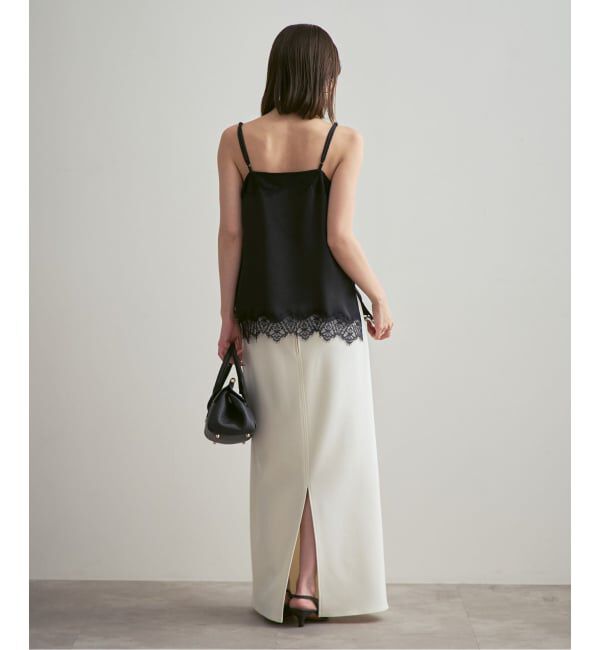 NOBLE「《追加予約》リバーレーストリミングサテンキャミソール」|キャミソール|