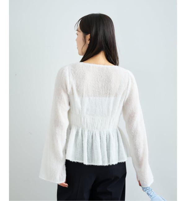 U by SPICK&SPAN「《予約》シアーシャギースクエアネックブラウス」|シャツ・ブラウス|