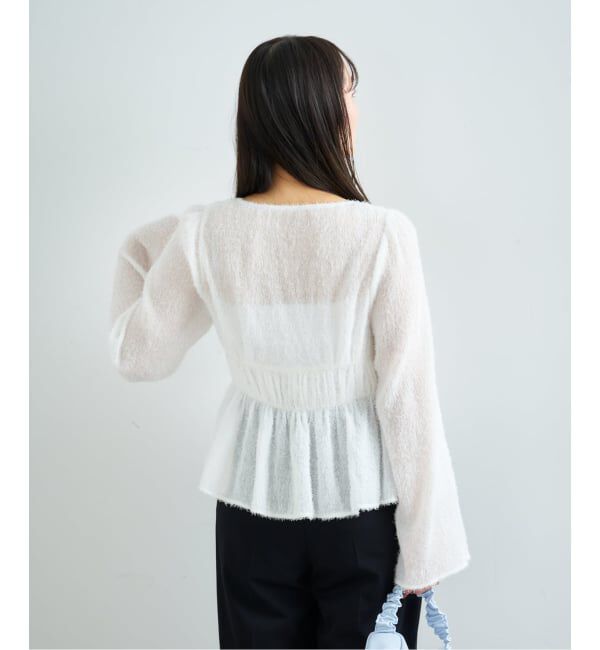 U by SPICK&SPAN「《予約》シアーシャギースクエアネックブラウス」|シャツ・ブラウス|