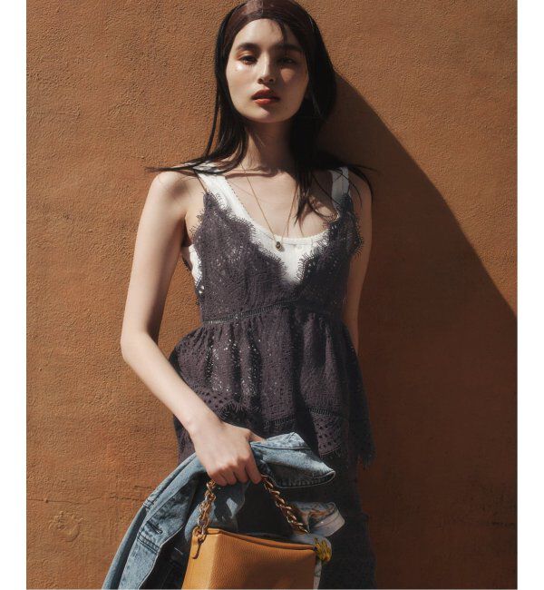  「《追加》【洗える】ウォッシャブルレースキャミトップス」|シャツ・ブラウス|