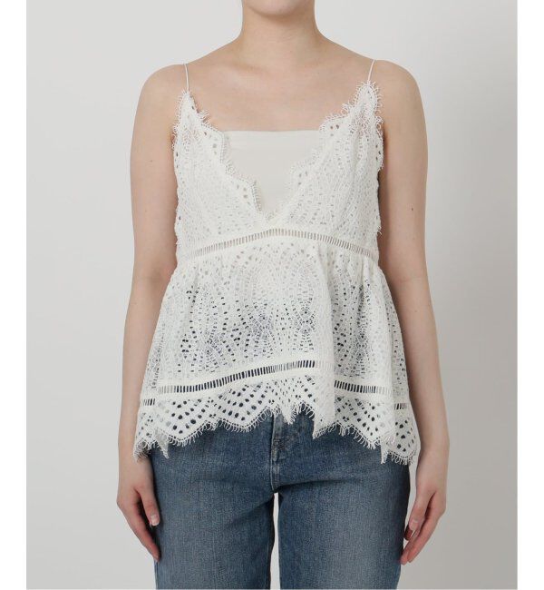  「《追加》【洗える】ウォッシャブルレースキャミトップス」|シャツ・ブラウス|