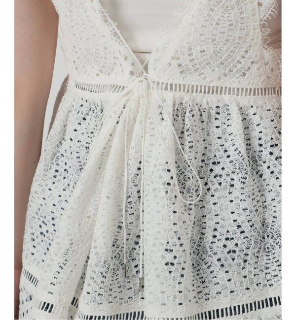  「《追加》【洗える】ウォッシャブルレースキャミトップス」|シャツ・ブラウス|