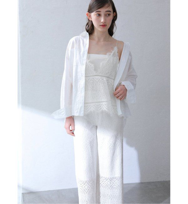  「《追加》【洗える】ウォッシャブルレースキャミトップス」|シャツ・ブラウス|