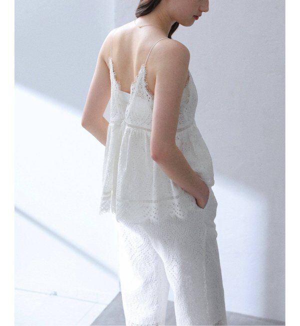  「《追加》【洗える】ウォッシャブルレースキャミトップス」|シャツ・ブラウス|