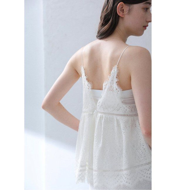  「《追加》【洗える】ウォッシャブルレースキャミトップス」|シャツ・ブラウス|