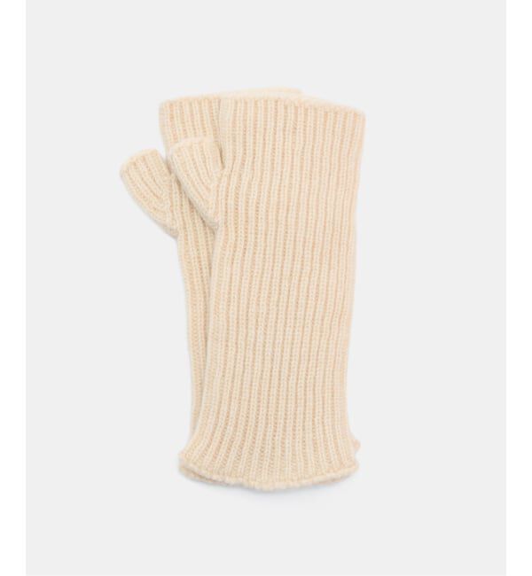  「WILLIAM BRUNTON/ウィリアム ブラントン カシミヤ リブウォーマー」|手袋|ナチュラル