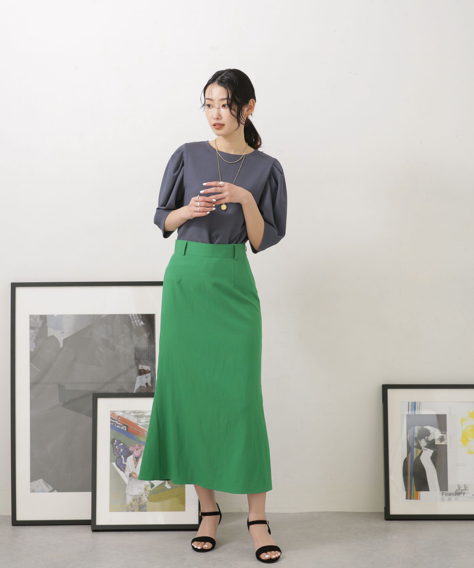 nano･universe「LB04/バックフレアデザインスカート」|スカート|