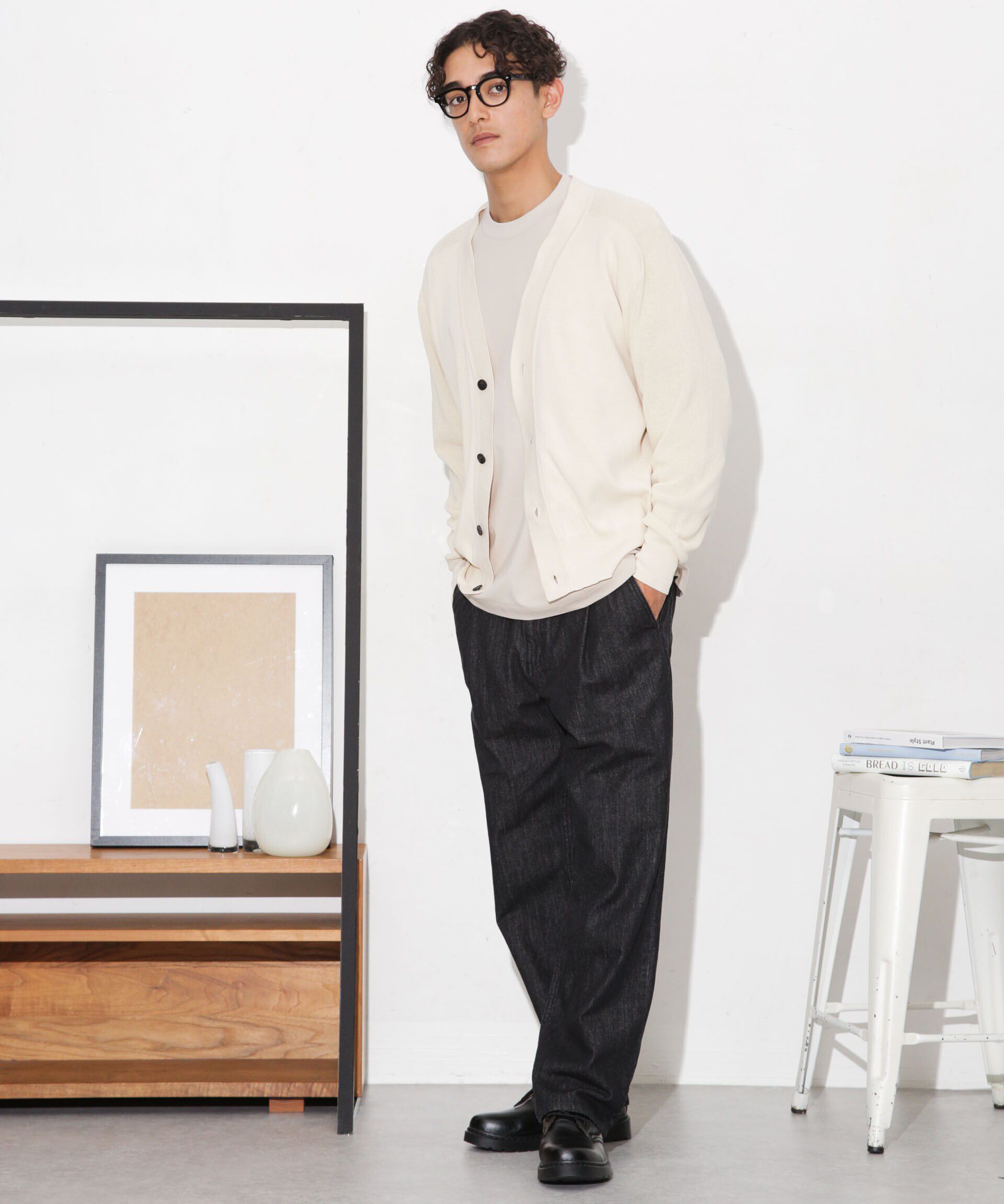 nano･universe「C/solotex(R)サドルショルダーVネックカーディガン」|ニット・セーター|