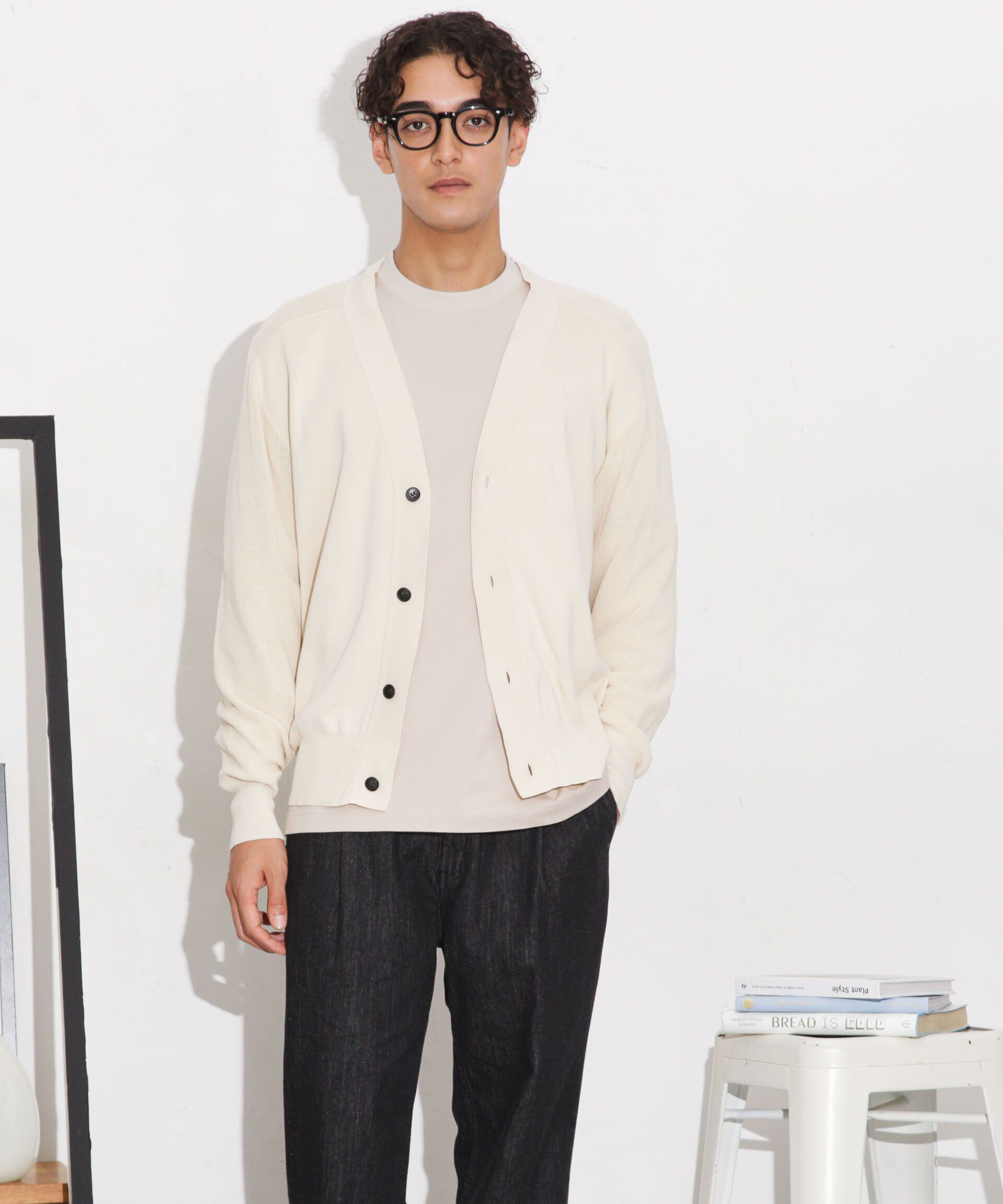 nano･universe「C/solotex(R)サドルショルダーVネックカーディガン」|ニット・セーター|