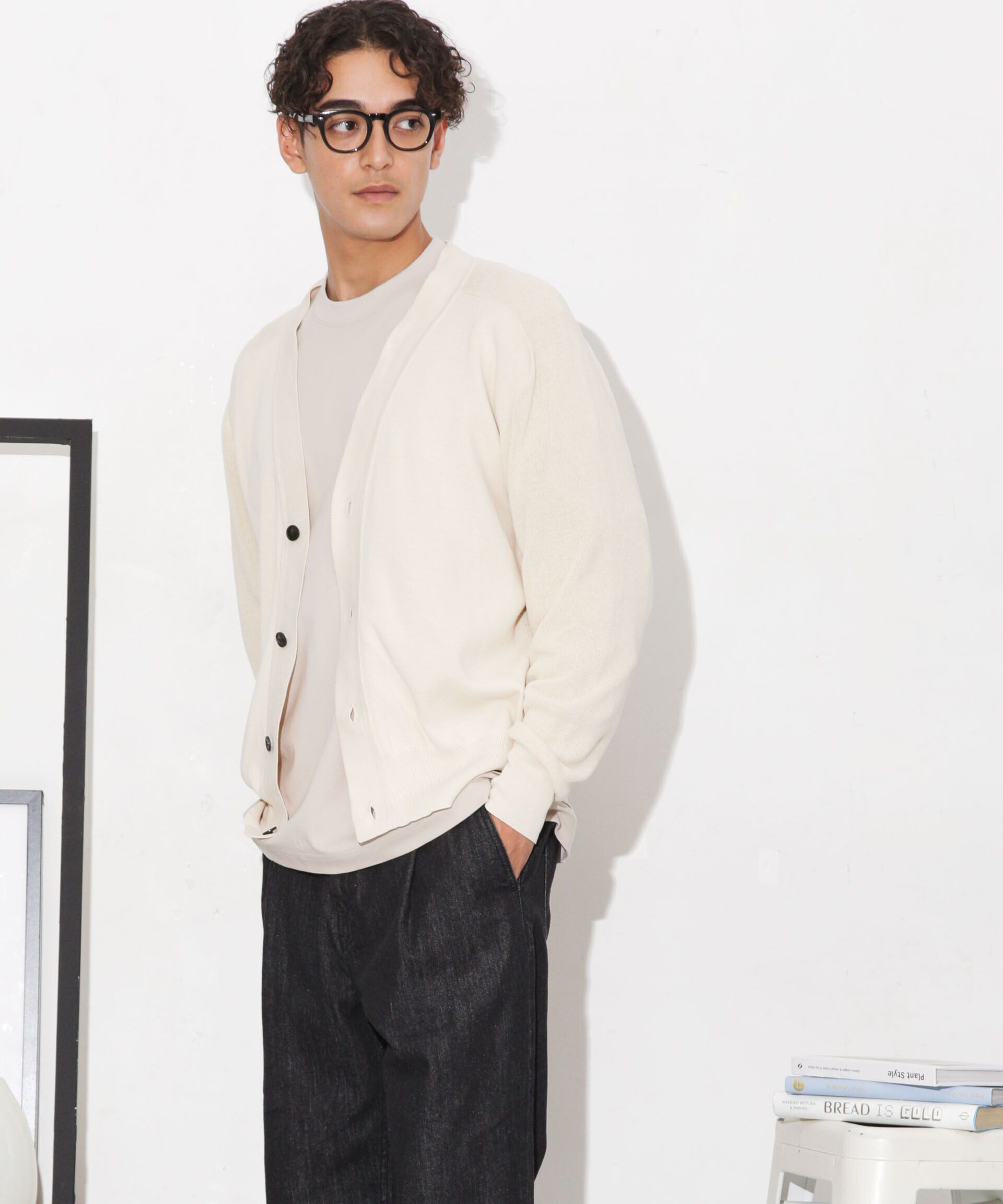 nano･universe「C/solotex(R)サドルショルダーVネックカーディガン」|ニット・セーター|