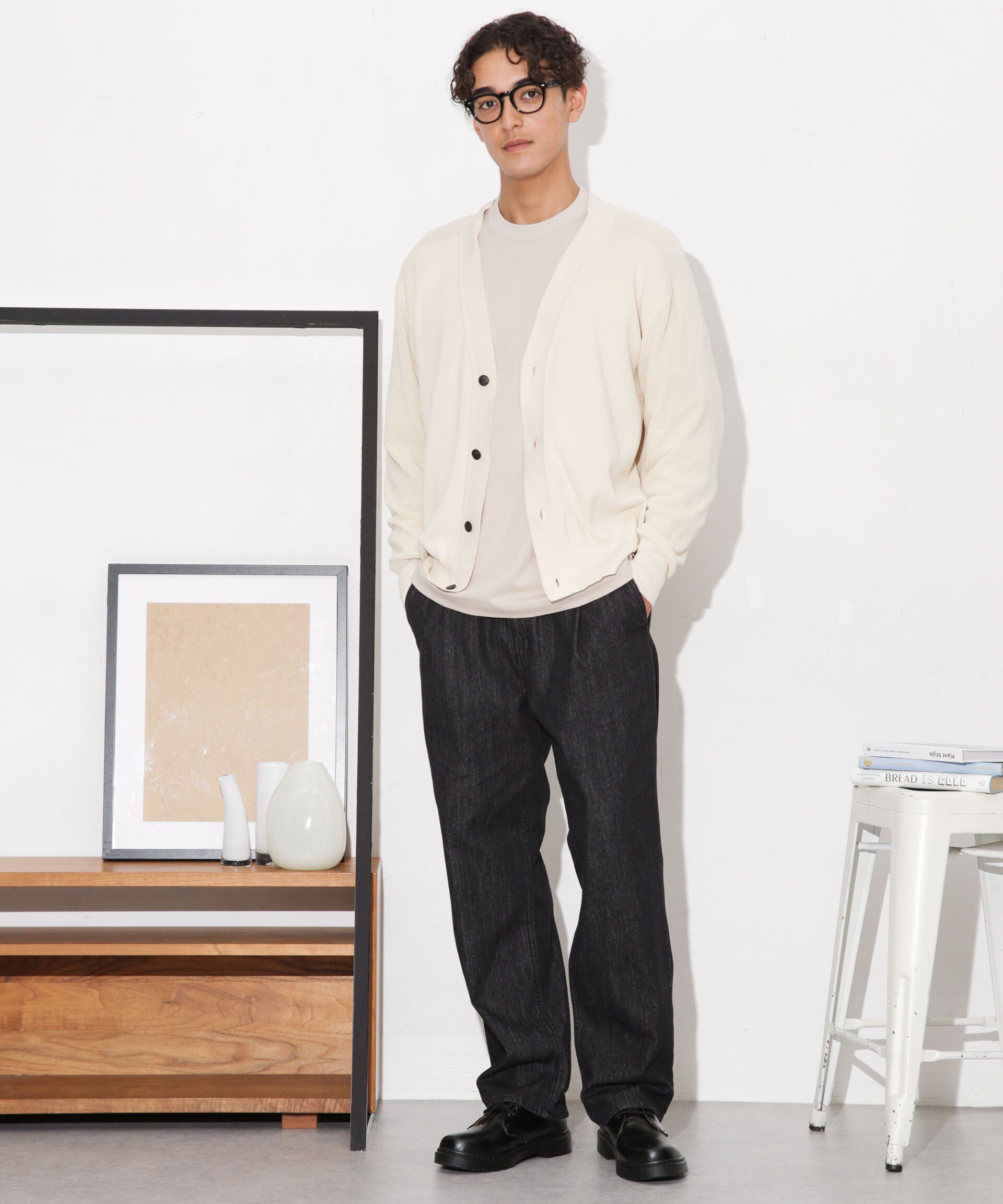 nano･universe「C/solotex(R)サドルショルダーVネックカーディガン」|ニット・セーター|