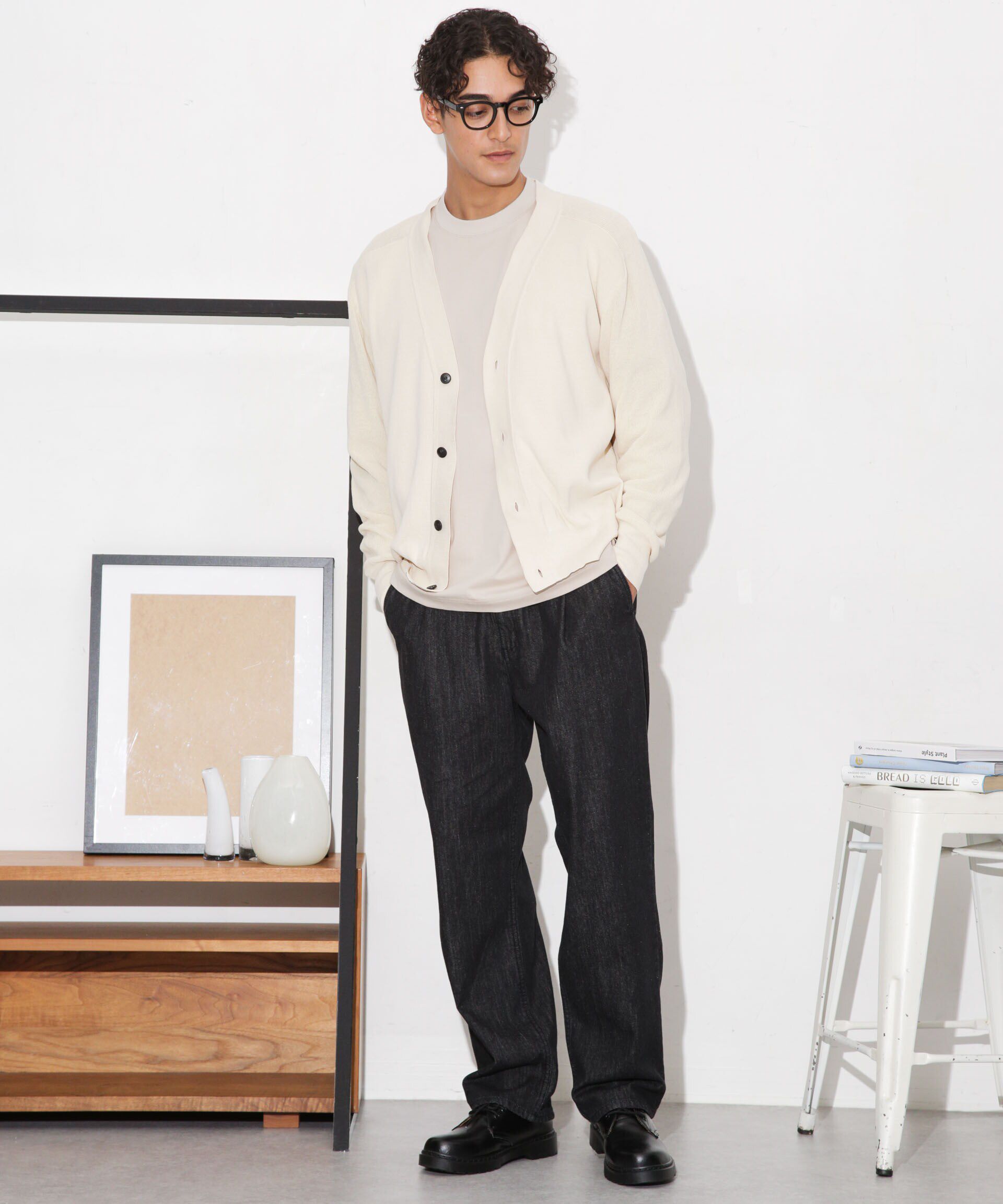 nano･universe「C/solotex(R)サドルショルダーVネックカーディガン」|ニット・セーター|