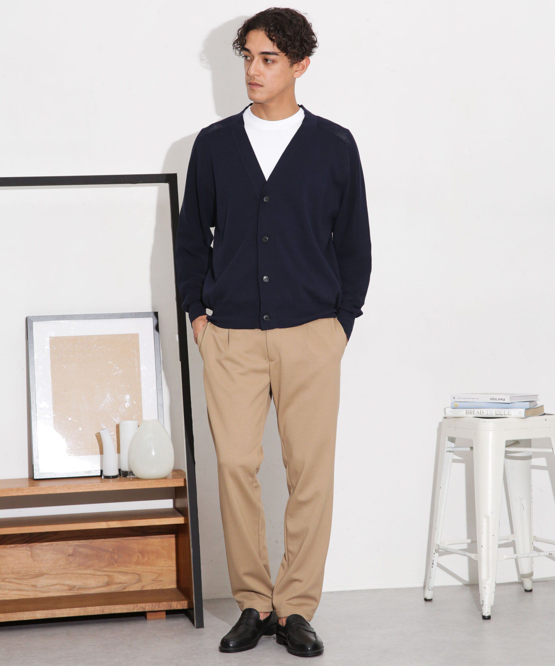 nano･universe「C/solotex(R)サドルショルダーVネックカーディガン」|ニット・セーター|