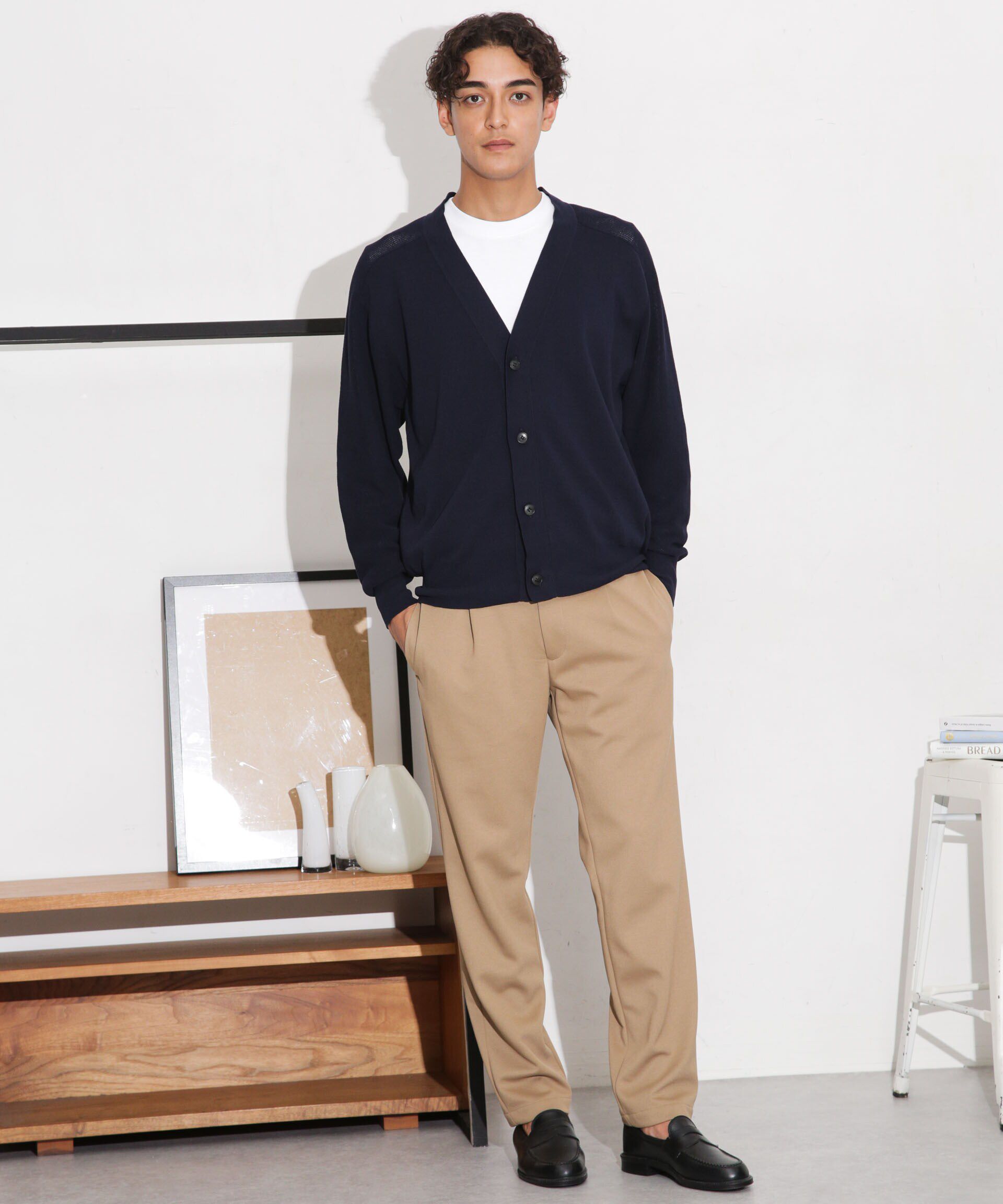 nano･universe「C/solotex(R)サドルショルダーVネックカーディガン」|ニット・セーター|