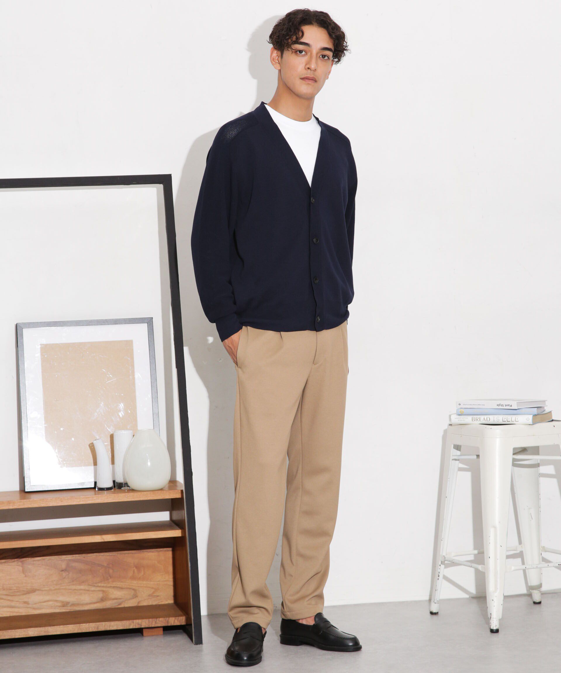 nano･universe「C/solotex(R)サドルショルダーVネックカーディガン」|ニット・セーター|