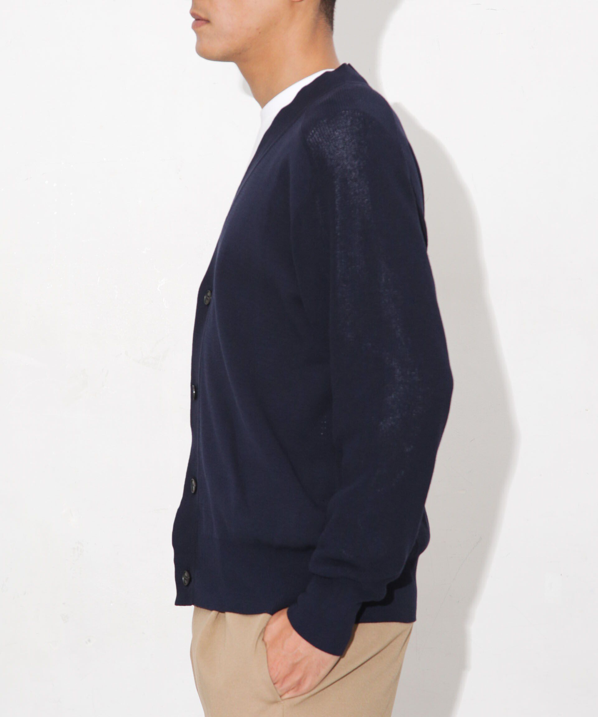 nano･universe「C/solotex(R)サドルショルダーVネックカーディガン」|ニット・セーター|