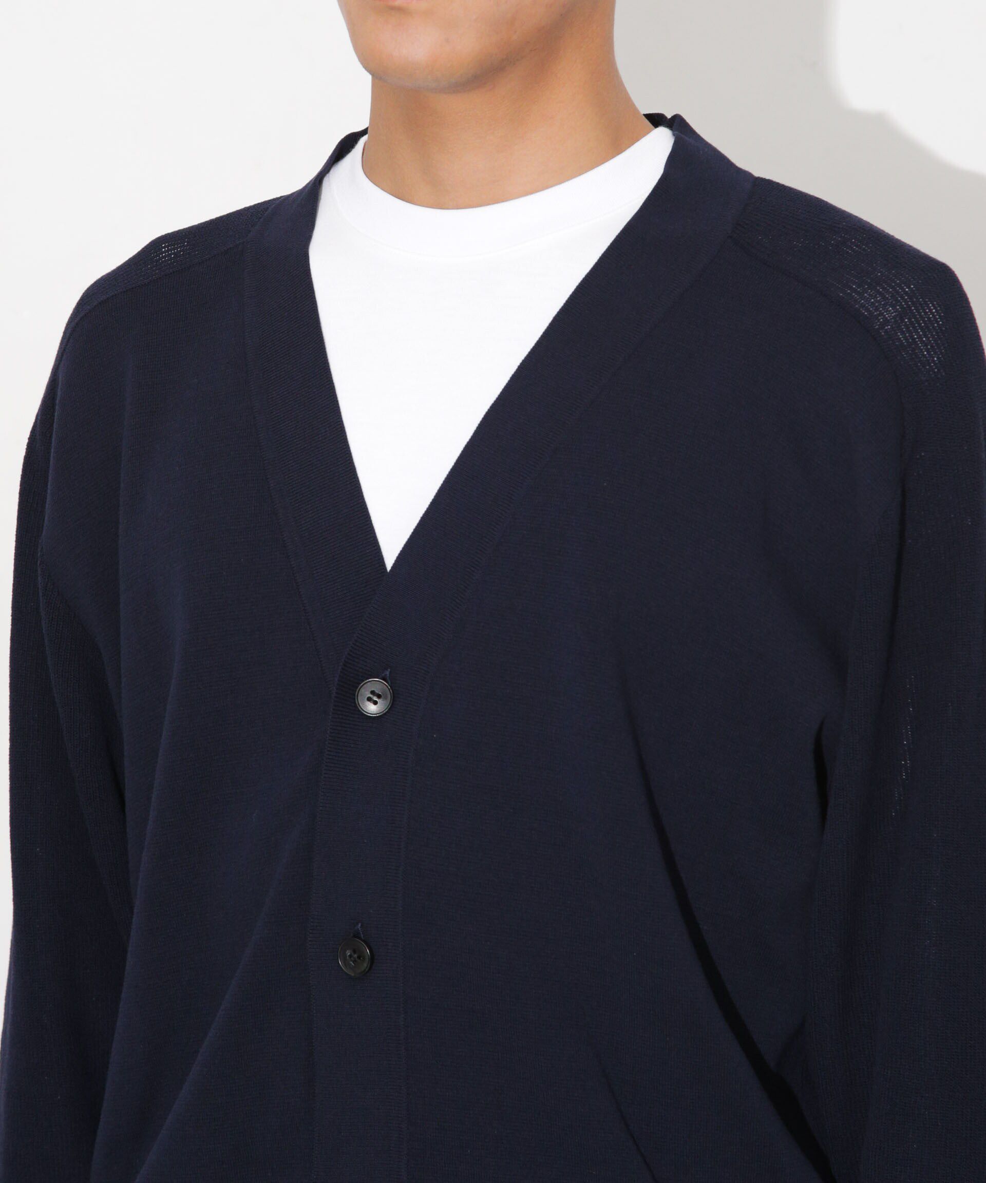 nano･universe「C/solotex(R)サドルショルダーVネックカーディガン」|ニット・セーター|