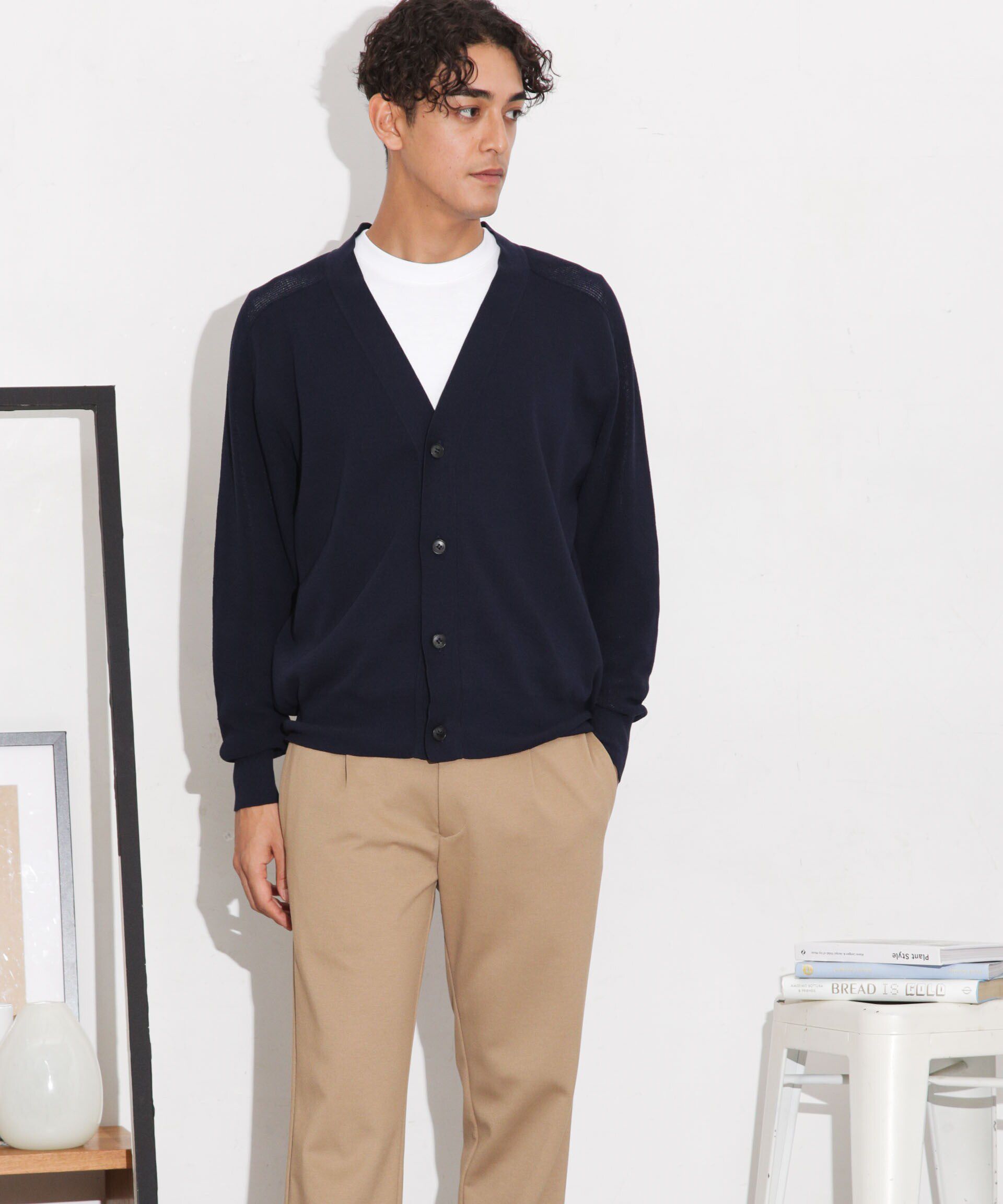 nano･universe「C/solotex(R)サドルショルダーVネックカーディガン」|ニット・セーター|