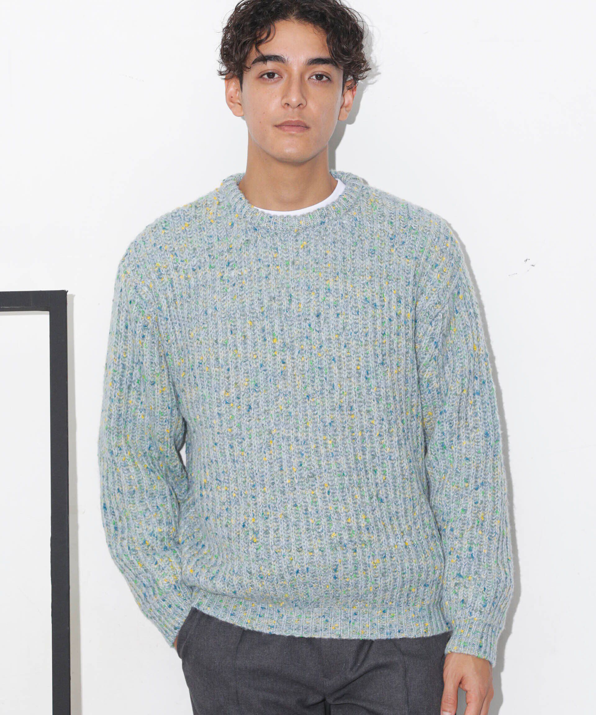 nano･universe「ファンシーネッププルオーバー」|ニット・セーター|グレー