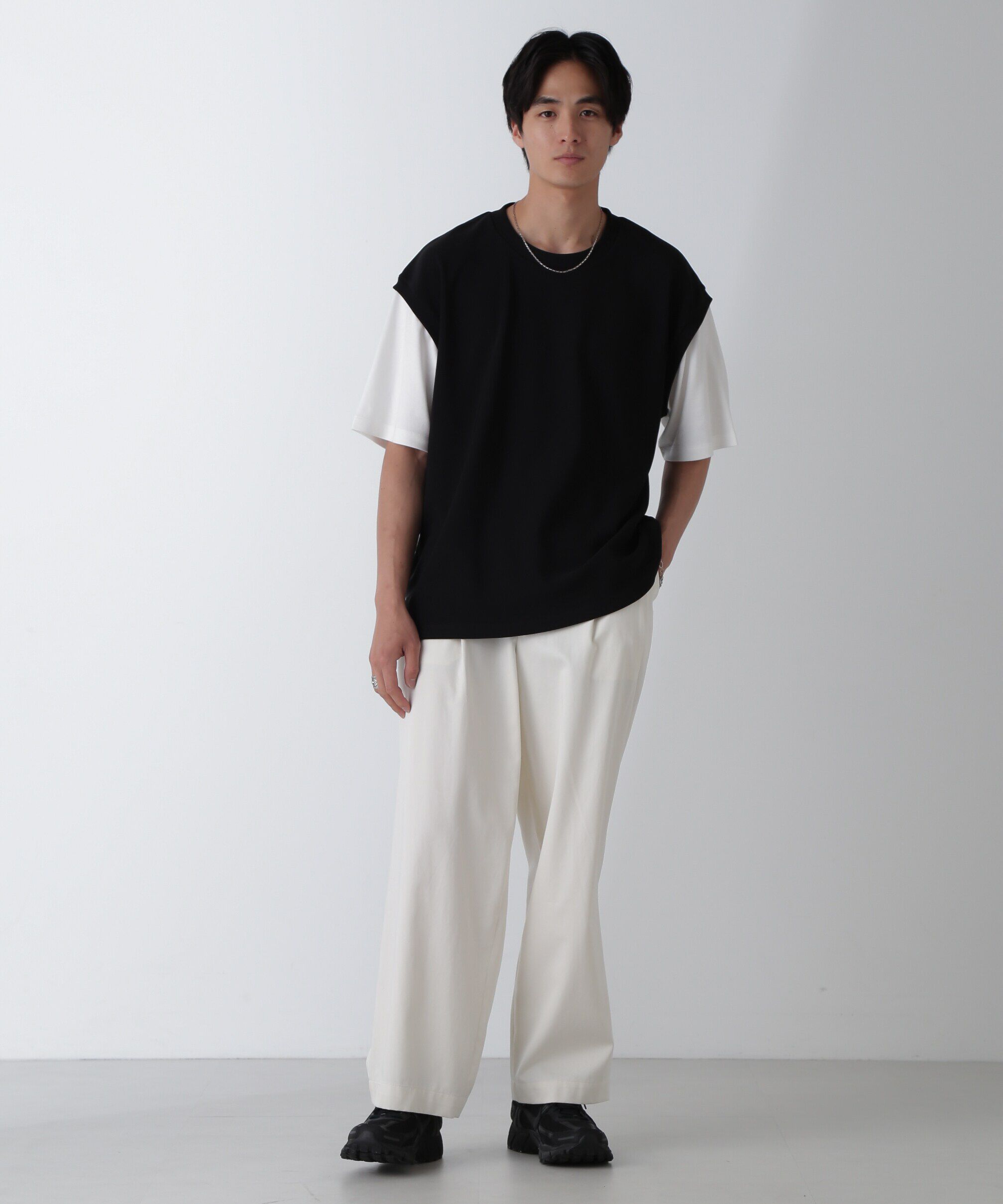 nano･universe「フェイクレイヤードリラックスTシャツ 半袖」|Tシャツ・カットソー|