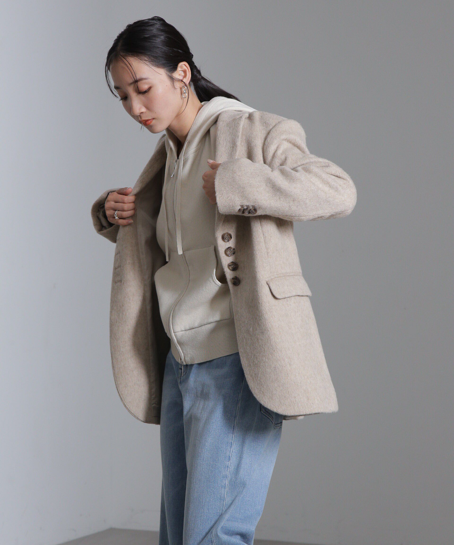 nano･universe「接結ニットパーカー」|ニット・セーター|