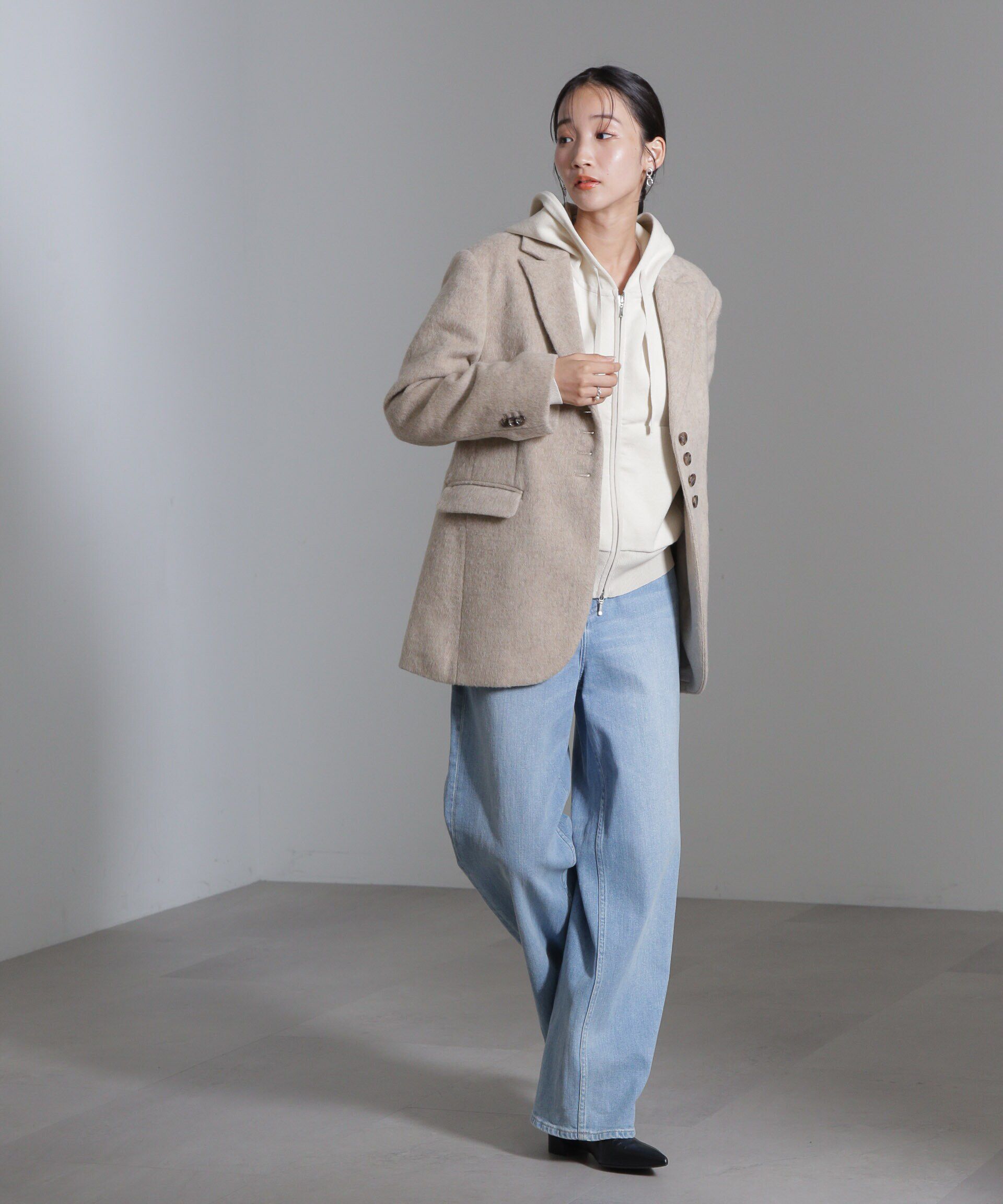 nano･universe「接結ニットパーカー」|ニット・セーター|